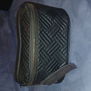 NWT Deluxity Black Quilted Cosmetic Bag